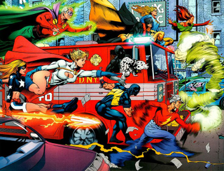 An homage to the Golden Age on a latter-day Justice Society cover.